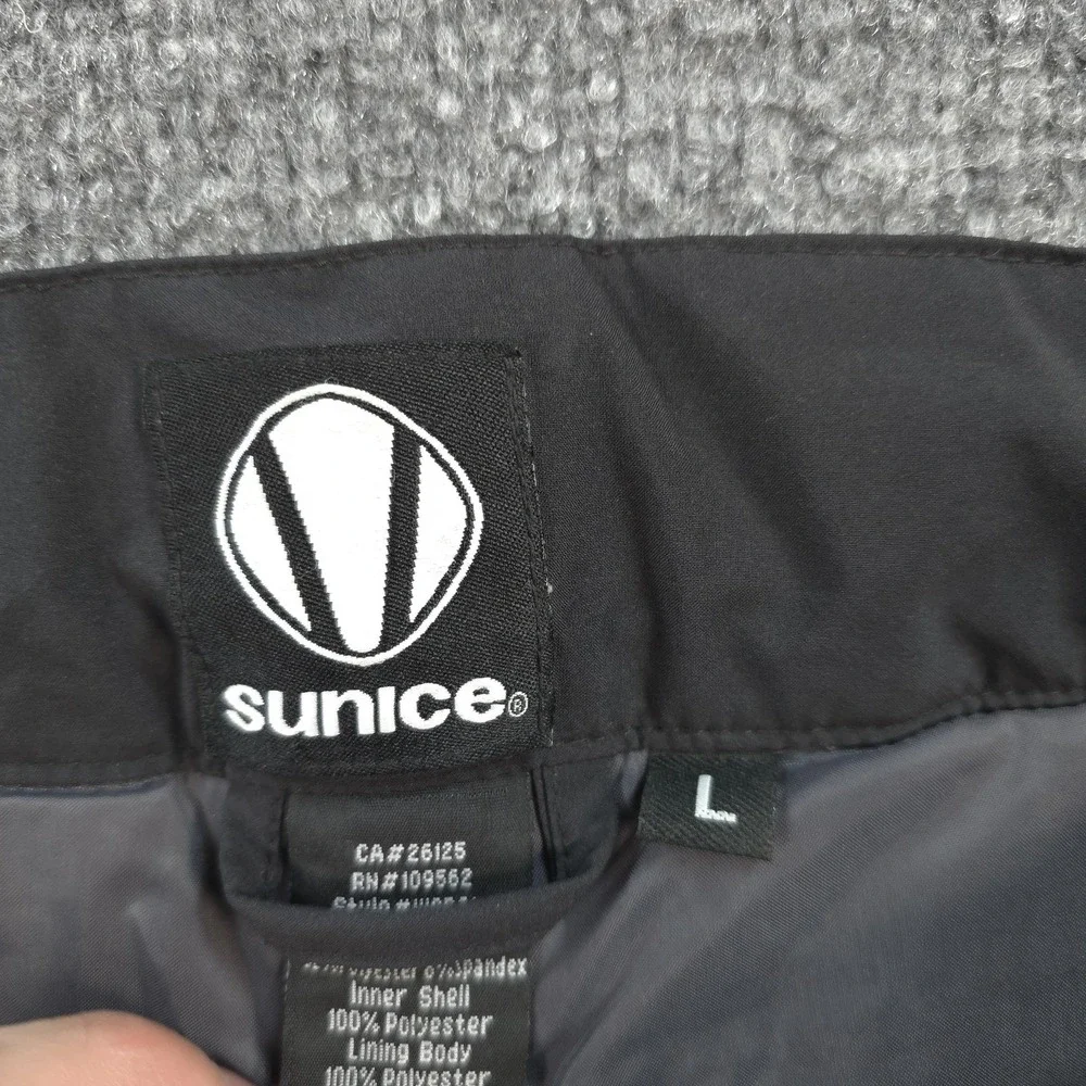 Sunice Pants Mens Large Black Softshell Insulated Snow Ski Adjustable Waist